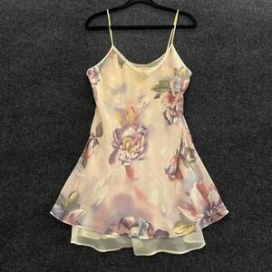 Karen Kane Womens Medium Vintage Sheer Floral Layered Cami Top Fairycore